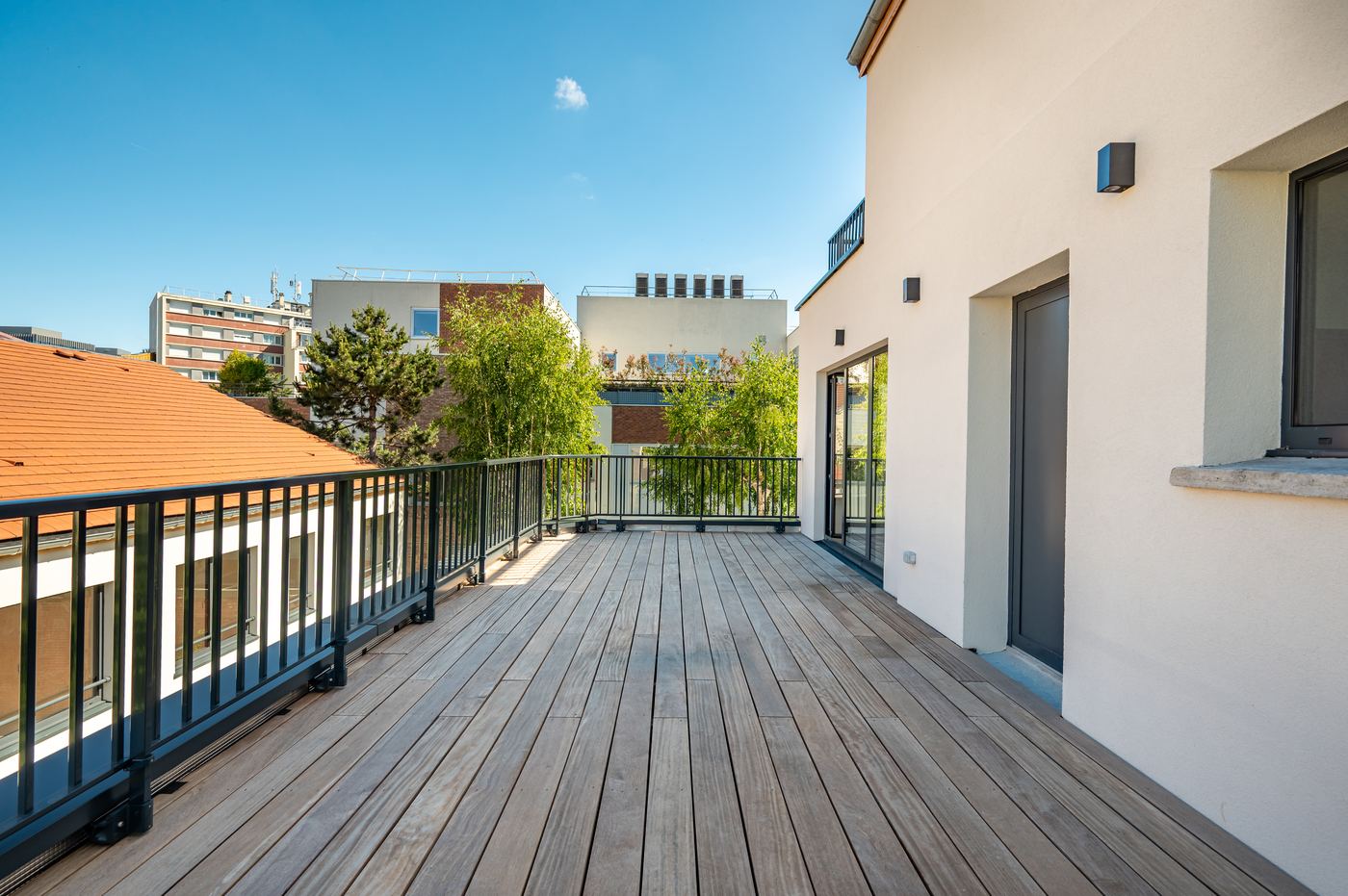 Terrasse d'un appartement après surélévation, Arcueil